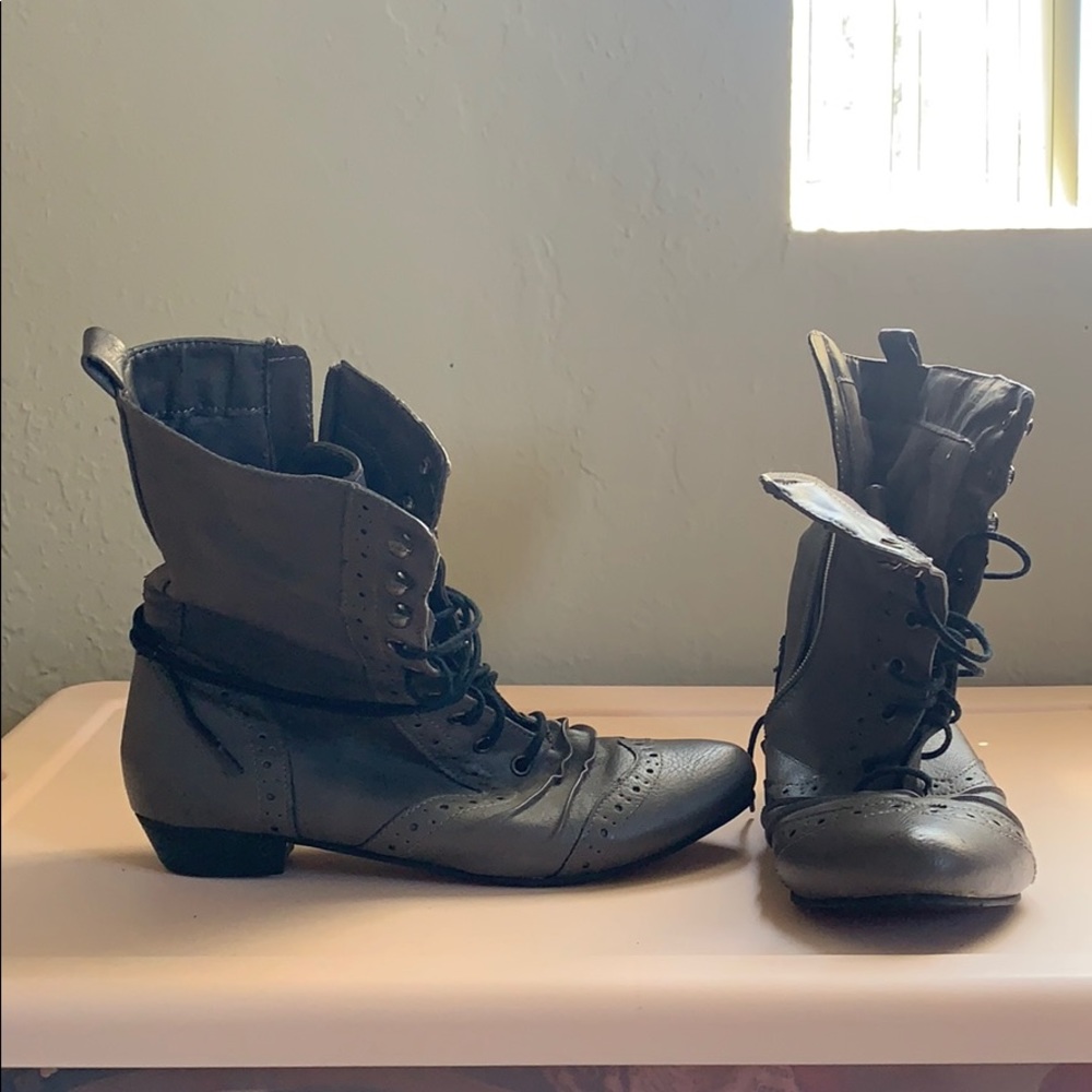 Gray boots
